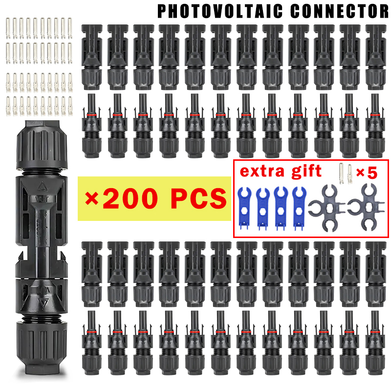 Solar Cable Mc4 Connector - 400/200/100/20 قطعة موصل الطاقة الشمسية الضوئية