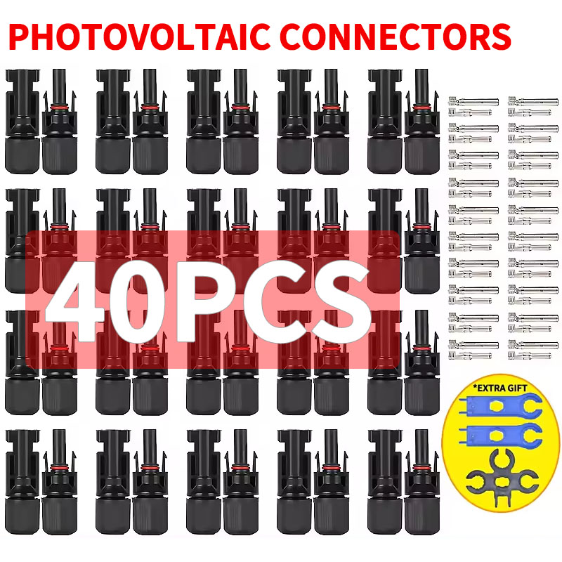 Solar Cable Mc4 Connector - 400/200/100/40/20/10 قطعة موصل الطاقة الشمسية الضوئية