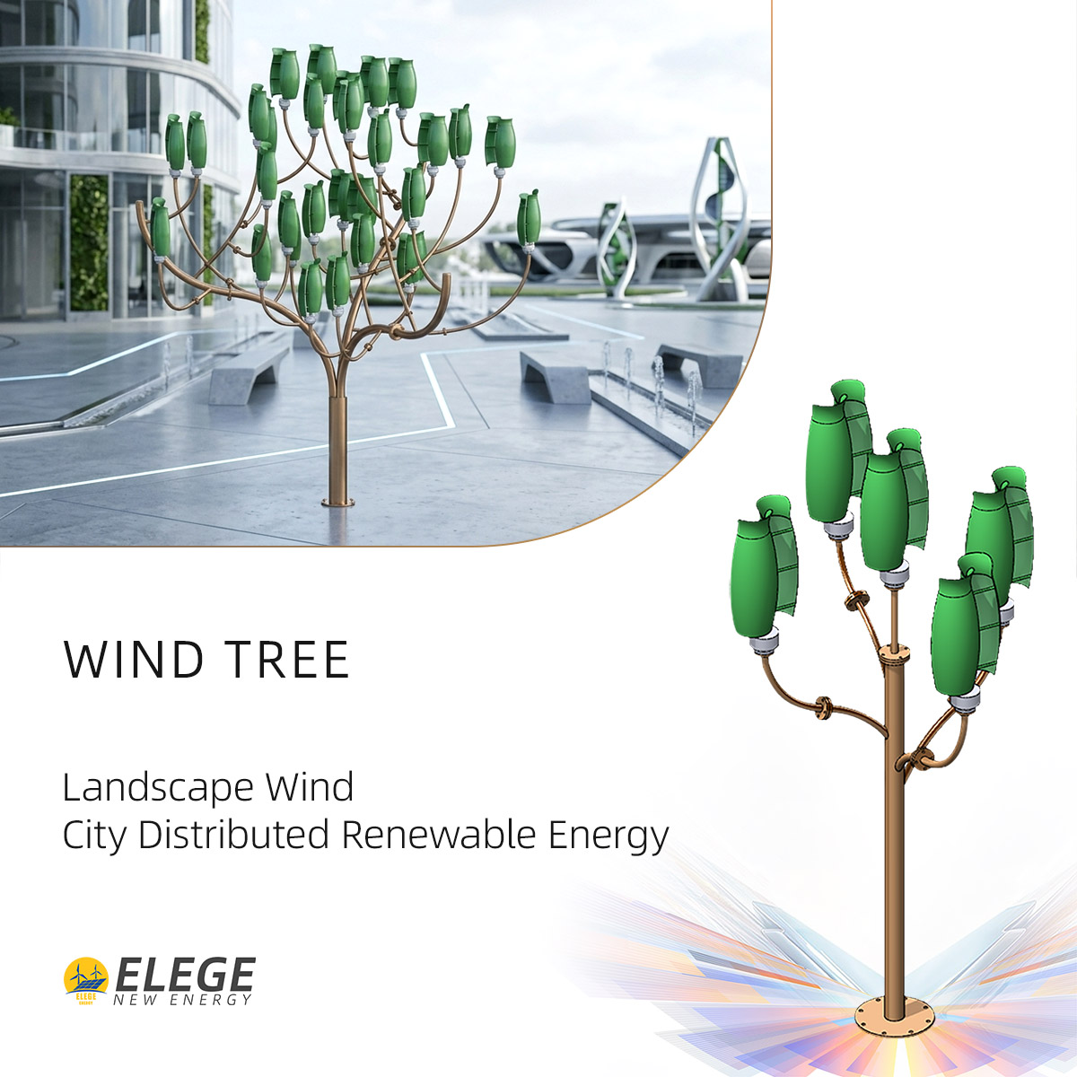 Renewable Energy Distribution - توربينات رياح على شكل أشجار لتوزيع