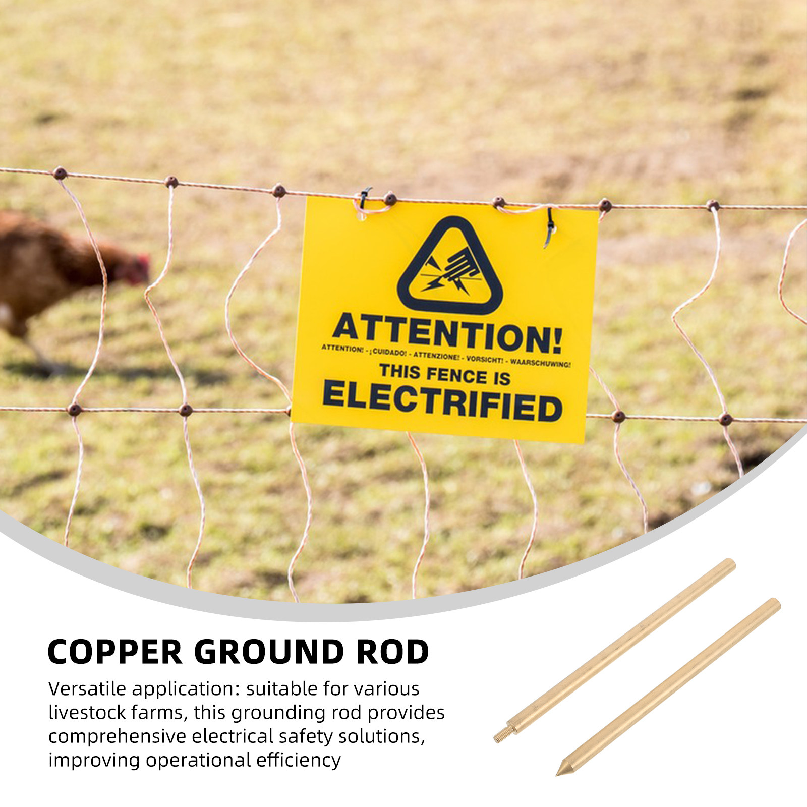 Earthing Grounding Rod - قضيب تأريض نحاسي مجلفن 8 مم