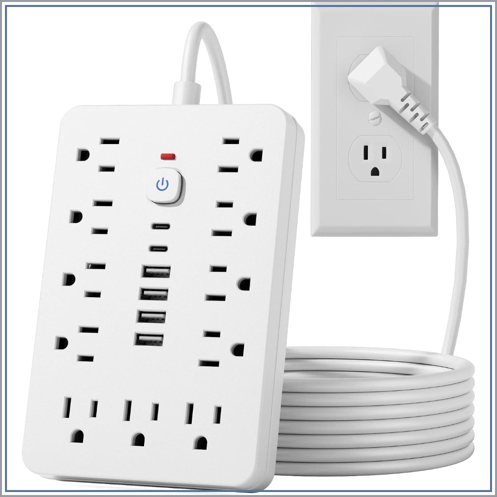 Ac Surge Protector - شريط طاقة بطول 15 قدم مع