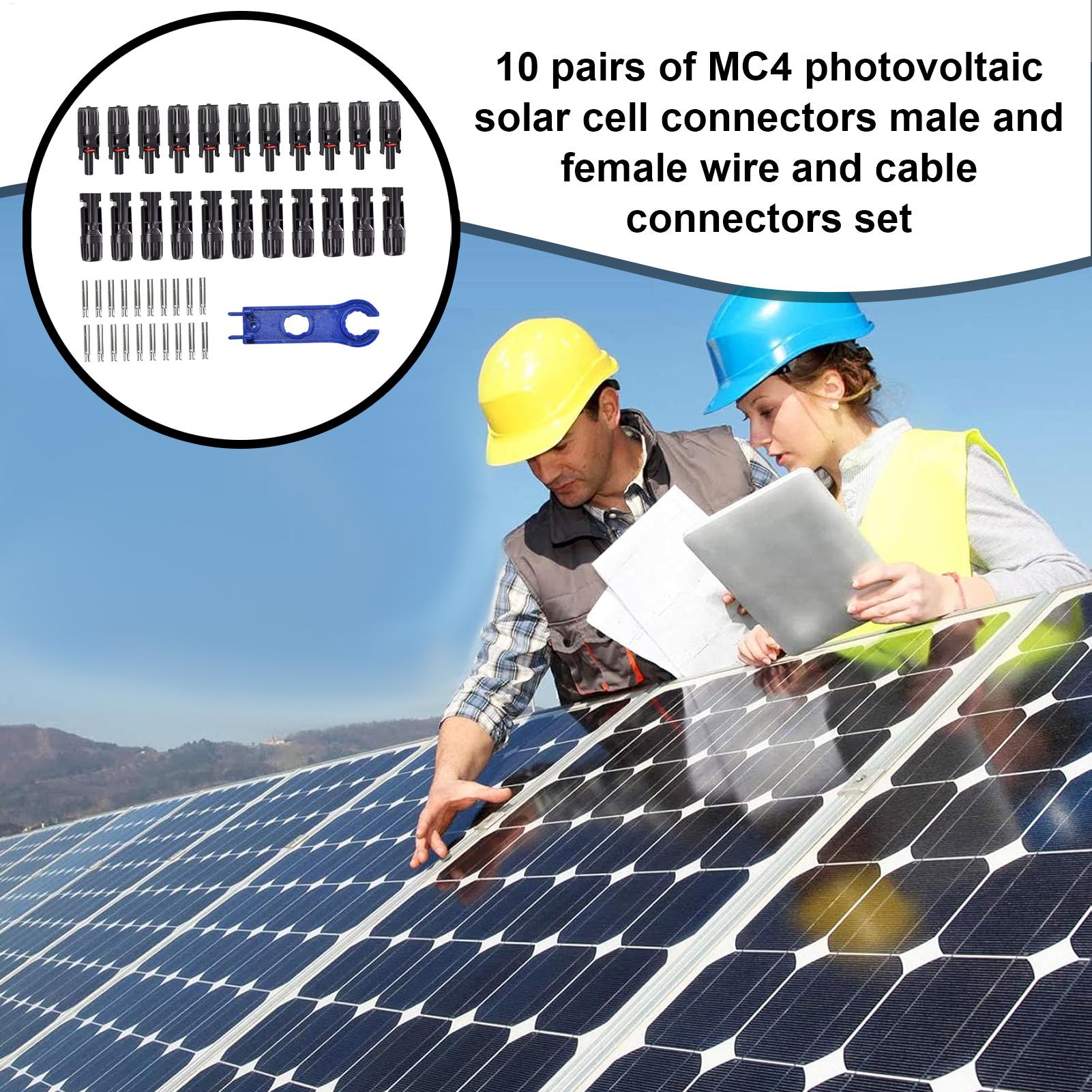 10 زوج MC4 الضوئية موصلات الطا - مراجعة Solar Cable Mc4 Connector وسعره