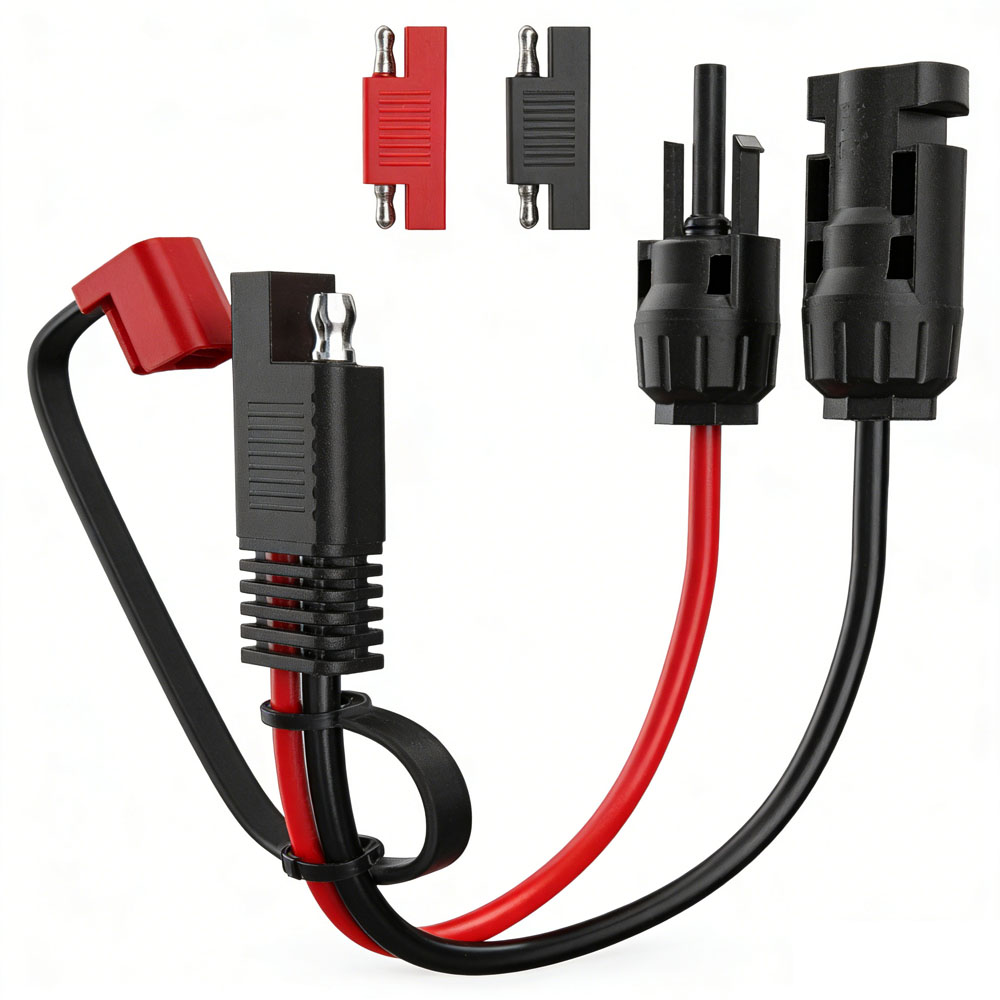 موصلات طاقة شمسية SAE+MC4 بـ 2 - مراجعة Solar Cable Mc4 Connector وسعره