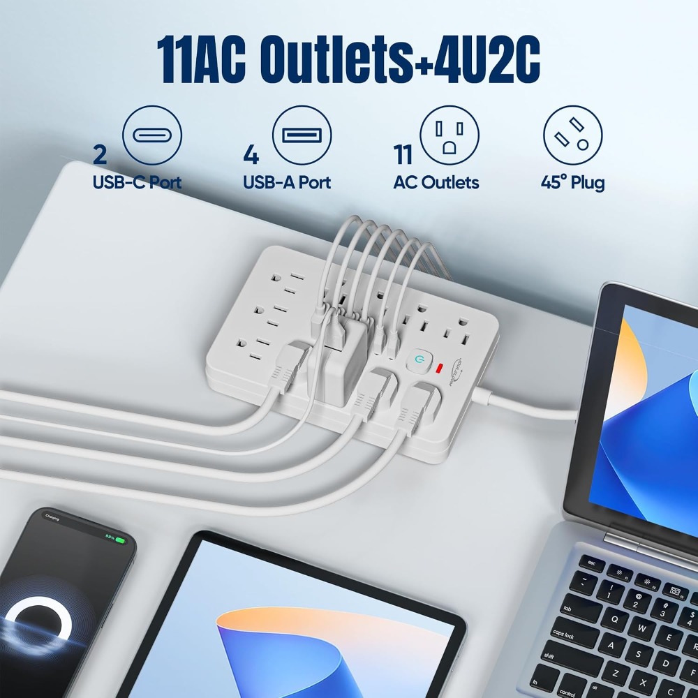 شريط طاقة بطول 15 قدم مع حماية - مراجعة Ac Surge Protector وسعره