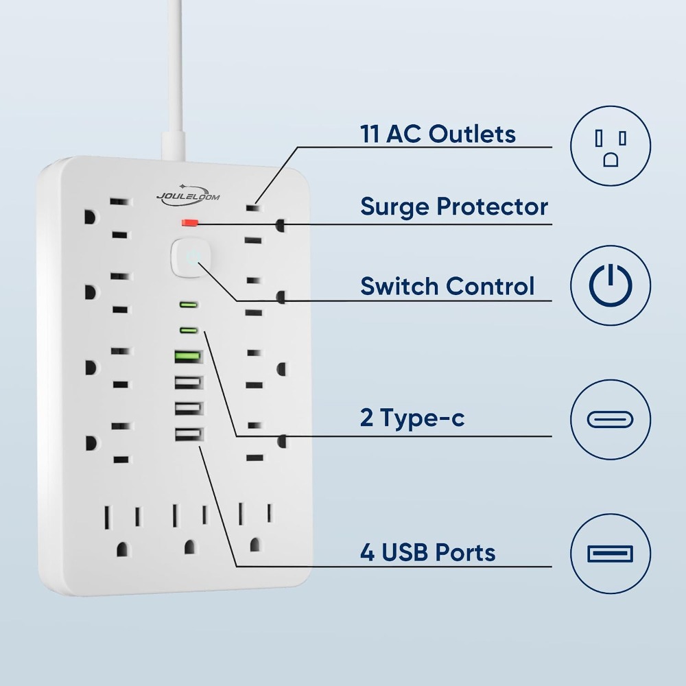شريط طاقة بطول 15 قدم مع حماية - مراجعة Ac Surge Protector وسعره